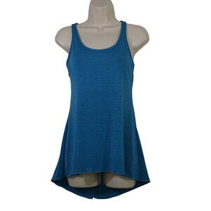 Capezio Blue Racerback Dance Tunic Top Women Size XS Back Slit Gym Workout